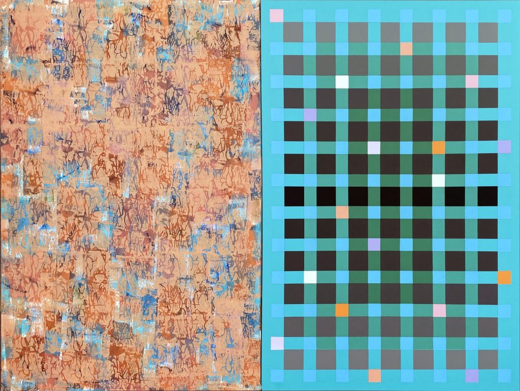 Dva svety 2024 akryl 120x160cm